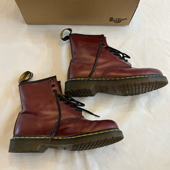 DR. MARTENS 1460 Leather Cherry Red Rouge Lace Up Boots, Women’s Size 9 - Picture 7 of 9